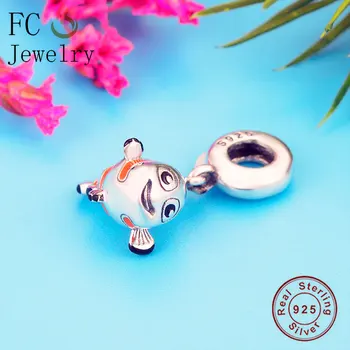 

FC Jewelry Fit Original Pandora Charm Bracelet 925 Silver Sea Fish Finding Nemo Lucky Fin Bead Making Women Berloque 2020 NEW