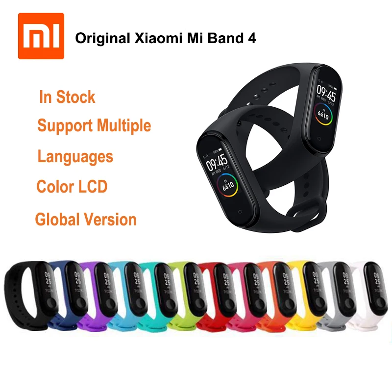 Xiaomi mi смарт-браслет 4 цветной ЖК-фитнес-трекер Band Частота сердечных сокращений