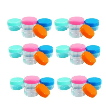 

60 Pcs Mini Colored Lid Comestic Container Dispenser for Trip