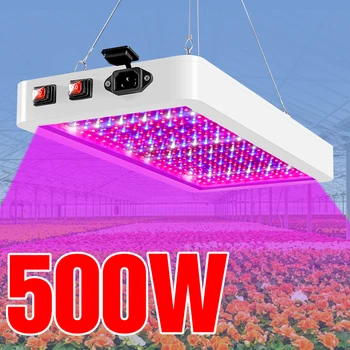 

WENNI 220V LED Grow Light 300W 500W Full Spectrum Phyto Lamp For Plants Tent Flower Seeding Grow Box EU Plug LED growing Lamp