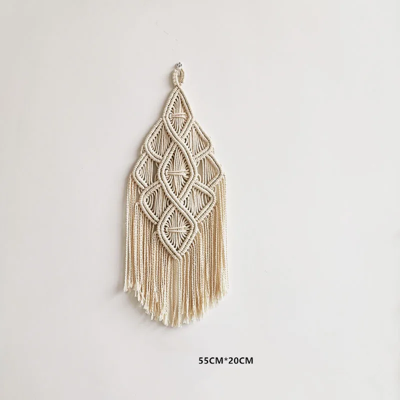 S boho wall hanging Бохо Декор украшение дома гобелен из макраме тканый фон занавес настенный хлопок ручной работы тканый гостиная бежевый - Цвет: S boho wall hanging