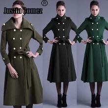 Новинка, модное осеннее зимнее длинное шерстяное пальто с поясом, тонкое длинное пальто с высокой талией, женское подиумное пальто