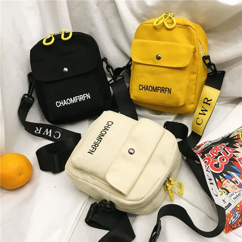 Women Bags Handbag Messenger-Bag Canvas Main Zipper Solid-Color Fashion Casual Outdoor-Bag