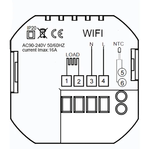 Внутренний ЖК-дисплей с Wi-Fi термостатом, может использоваться с google home control, для напольной системы отопления, Релейные выходы 3A/16A