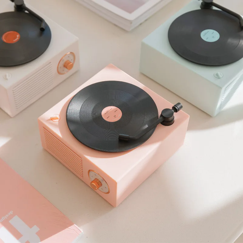 Wireless Vintage Built-in Bluetooth Stereo Retro Microphone Speaker HIFI Aux Support Portable Record Player Shape | Электроника