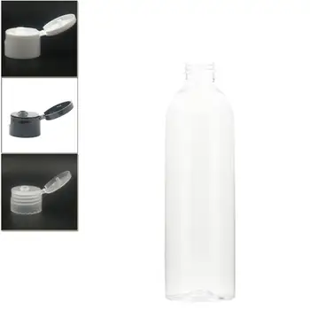 

empty white Dispensing Caps Plastic Bottles, 250ml clear PET bottle with flit top cap