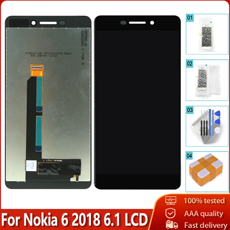 100% Оригинальный OEM для Nokia 6 1 ЖК-дисплей сенсорный экран дигитайзер в сборе