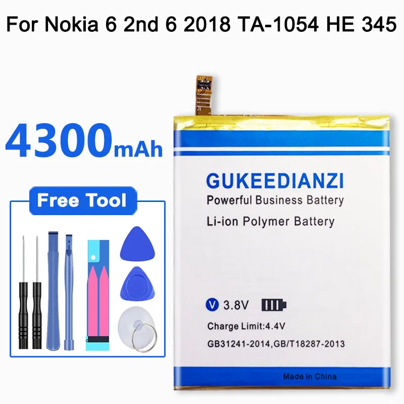 GUKEEDIANZI гарантия HE345 4300 мАч Смартфон батарея для Nokia HE345 литий-полимерные батареи