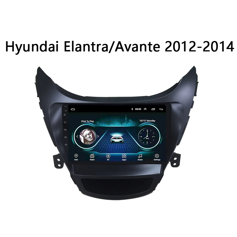 Excellent For Hyundai Elantra/Avante 2012-2014 car Radio GPS MP5 player Android 8.1 9" Mirror link USB Support Reversing Cam 1