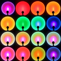 Lampe LED rotative à 360 degrés avec trépied, Projection arc en ciel, 16 couleurs, luminaire décoratif d'intérieur 