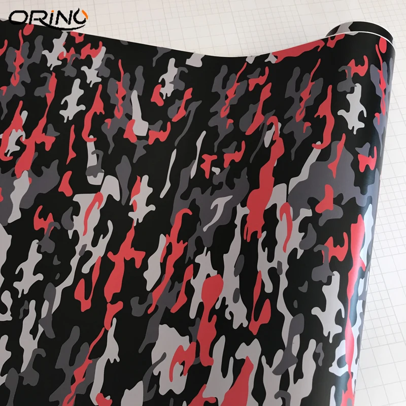 Black Grey Red Vinyl Film Sticker-4