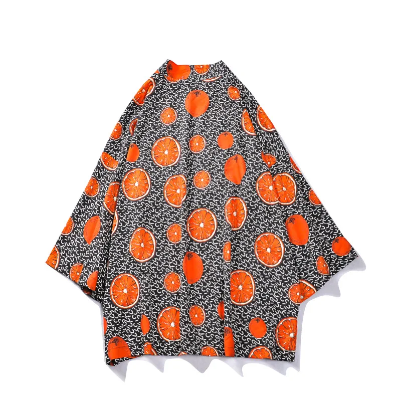 Традиционное японское кимоно yukata с фруктовым узором, мужской японский короткий халат, свободный японский кардиган kimomo, кимоно japones haori - Цвет: style 7