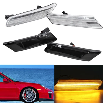 

Clear /Smoked Lens Amber LED Bumper Side Marker Light Lamp For 911/997 2005-2013 For Boxster 987 2005-2012 For Cayman 2006-2012