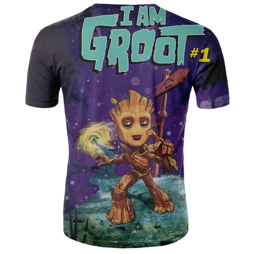 Groot 3D футболка аниме стражи Галактики Harajuku короткий рукав мужская и женская летняя обувь повседневная одежда Забавные топы в стиле хип