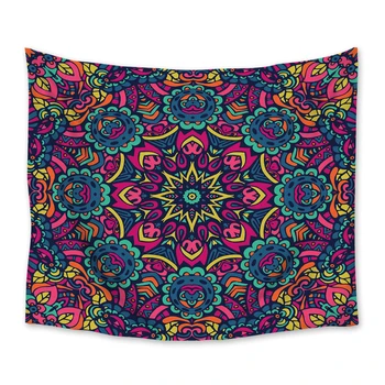 

European Retro Mandala Tapestry Wall Hanging Polyester Home Bedroom Decor Bedspread Beach Mat Blanket Yoga Mat Dorm Decor