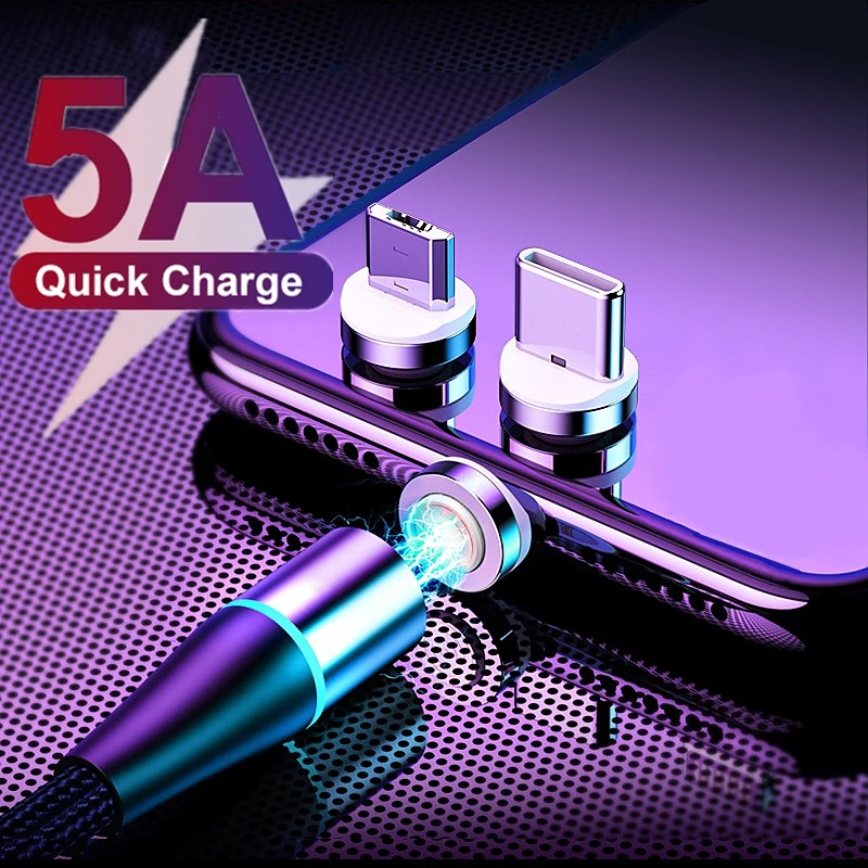 Магнитный USB-кабель для телефона 5A быстрой зарядки Huawei Y5 2016 Y6 Prime 2018 Y7 Y9 2019 LG G3 G4 G5 G6