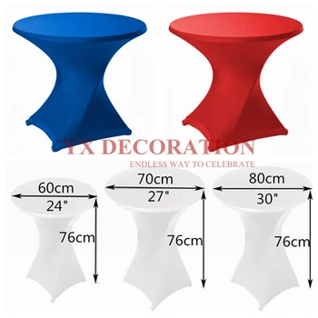 

76cm Height Lycra Spandex Cocktail Table Cover Stretch Tablecloth For Banquet Wedding Decoration