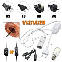 Smuxi белый/черный 1 м E14 основание лампы с электрической панель регулировки яркости подсветки провод с переключателем для лампа из гималайской соли США/ЕС/Великобритания/AU Plug