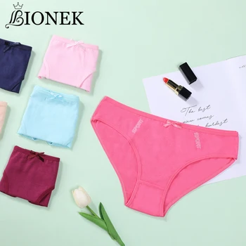 

Bionek Pure Color Breathable Seamless Cotton Women's Underwear Girl Sexy Fashion Underpants Comfortable Panties for Women