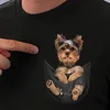 PLstar Cosmos T Shirt summer pocket dog printed t-shirt men for women shirts tops funny cotton black tees Drop Shipping ► Photo 1/6