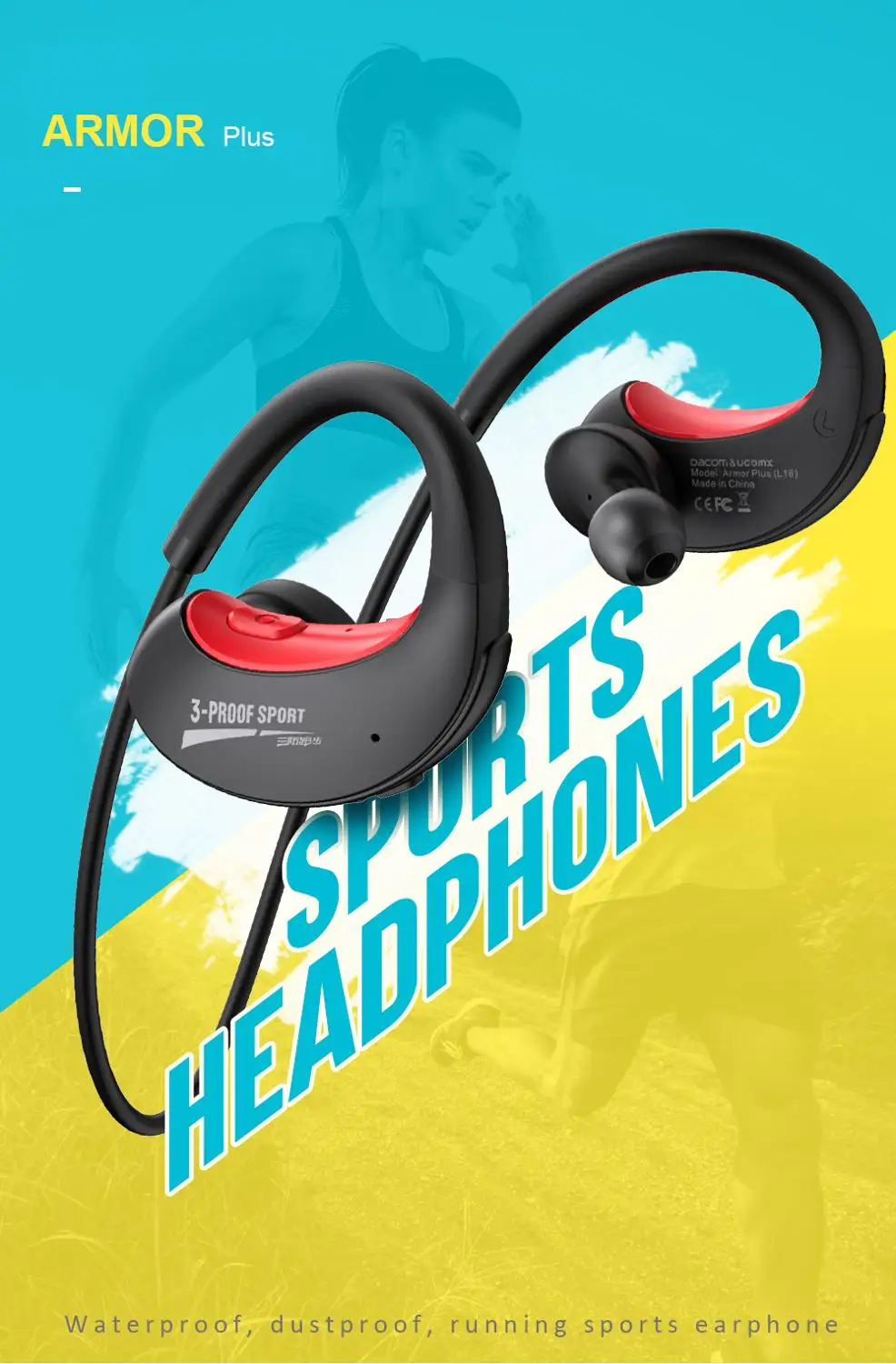 Беспроводные Bluetooth наушники Dacom ARMOR Plus IPX5 CSR v5.0|Наушники и гарнитуры| |