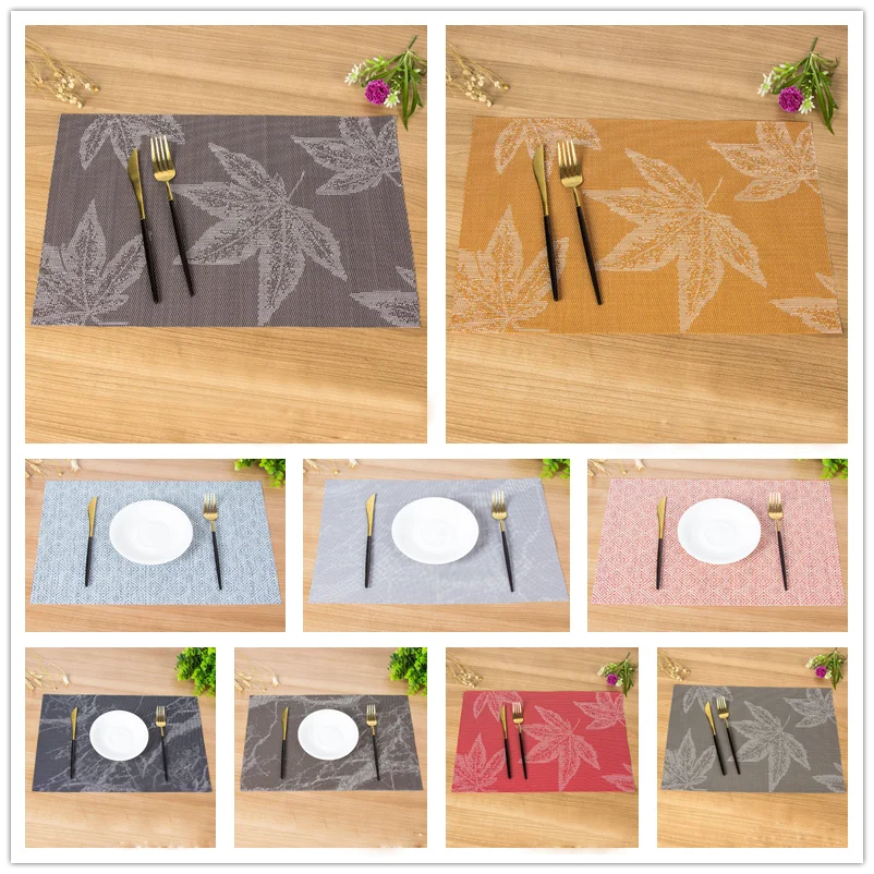 Woven Table pad Mat Non-slip Stain Heat Resistant Kitchen Dining Tablecloth Washable Home Decoration PVC Placemats 30x45cm | Дом и сад