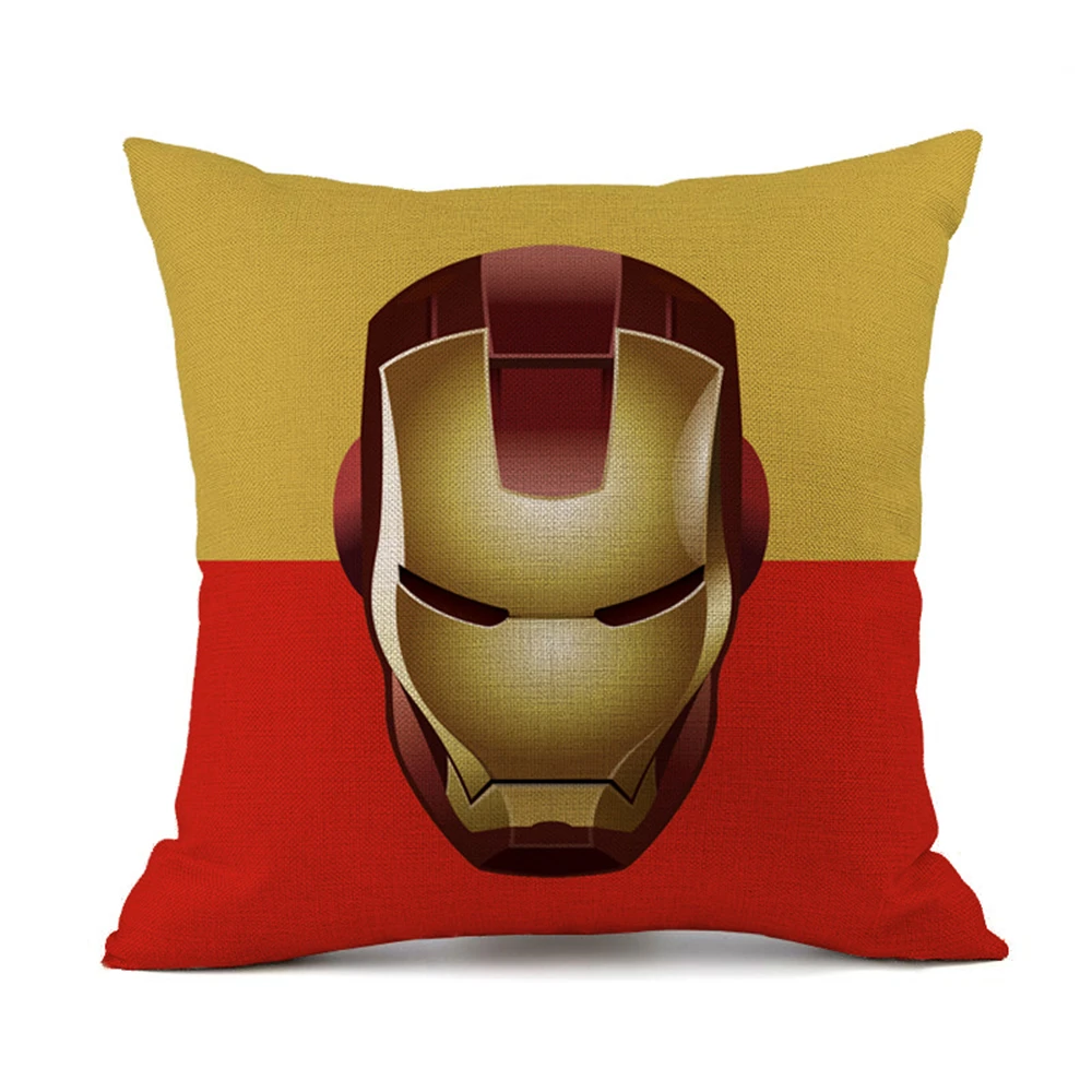 Superhero Avengers cushion case cartoon pillow case Hulk Deadpool iron Man Print Cartoon Cushion Cover linen Pillowcase Gift - Color: 4