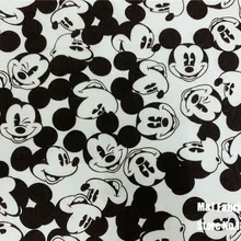 50X180 см, черно-белая Трикотажная хлопковая ткань с Микки Маусом, пэчворк, сделай сам, одежда для маленьких мальчиков, материал: прошитая футболка, шапка, штаны, простыня, одеяло