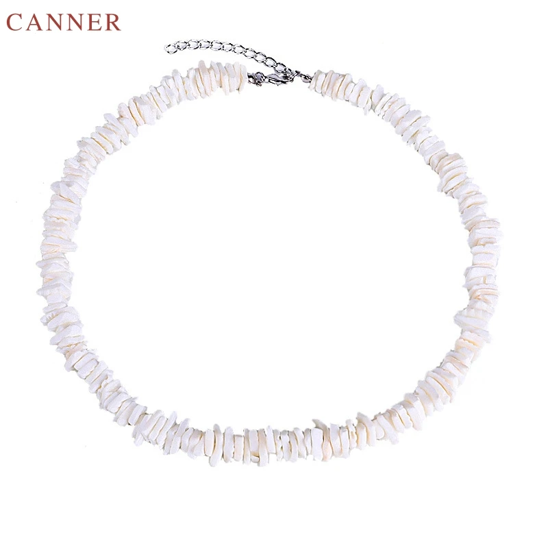 CANNER Boho Гавайские нерегулярные чипы Seashell колье ожерелье Женская белая ракушка чипы ожерелье с раковинами летние пляжные украшения подарки C40