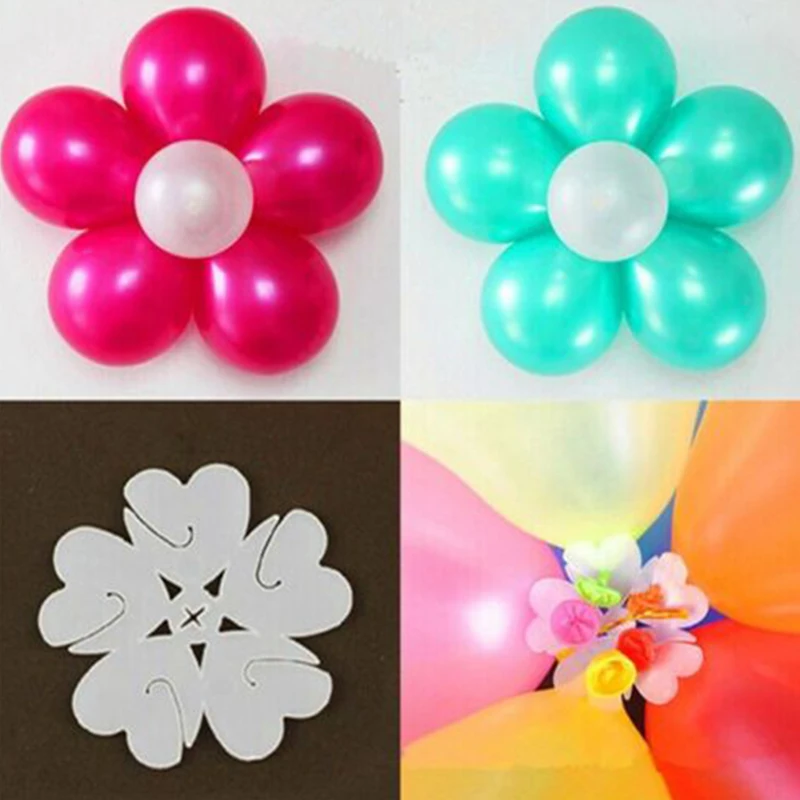  50pcs Balloon Arch Stand Connectors Clip Flower Shape Sealed Birthday Supplies
