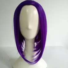 Аниме Ворон Косплей парики 35 см короткий фиолетовый Боб термостойкие синтетические волосы парик+ парик Кепка