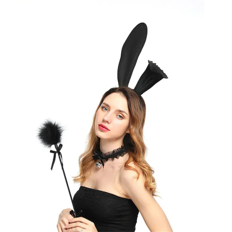 

Variety Exaggerated Style Party Halloween Headband Sexy Woolen Rabbit Ears Headband Wholesale