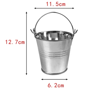 

6Pcs Mini Metal Bucket Icing French Fries Tin Pails Kitchen Home Wedding Party Decoration Supplies