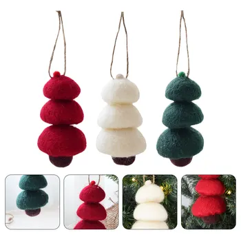 

3Pcs DIY Wool Felt Ball Pendant Christmas Home Decoration Layout Decorative Pendant Hanging Ornament for Xmas Home Banquet Party