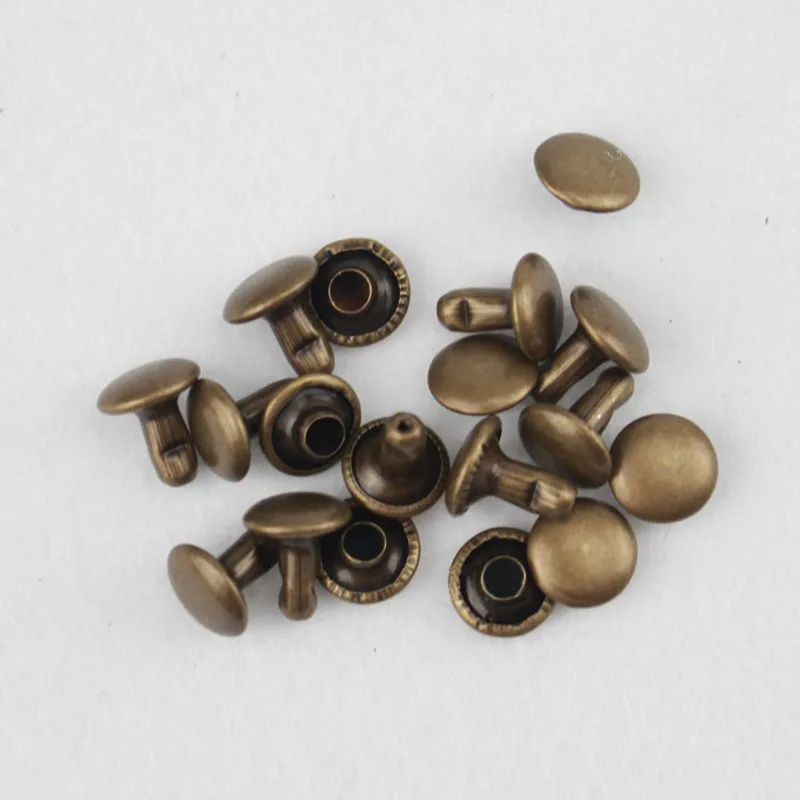 Dropshipping 120 Sets Leather Craft Repair Double Cap Rivets Tubular Metal Studs Fixing Tools P666