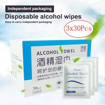 

90Pcs Disposable 70-75% Alcohol Pads Antiseptic Cleanser Cleaning Pad Tool Baby Care Wipes Sanitizer Toallitas Disinfectant