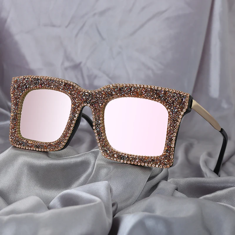 Роскошные Квадратные Солнцезащитные очки больших размеров, женские модные ретро градиентные солнцезащитные очки, мужские зеркальные розовые винтажные очки с большой оправой UV400