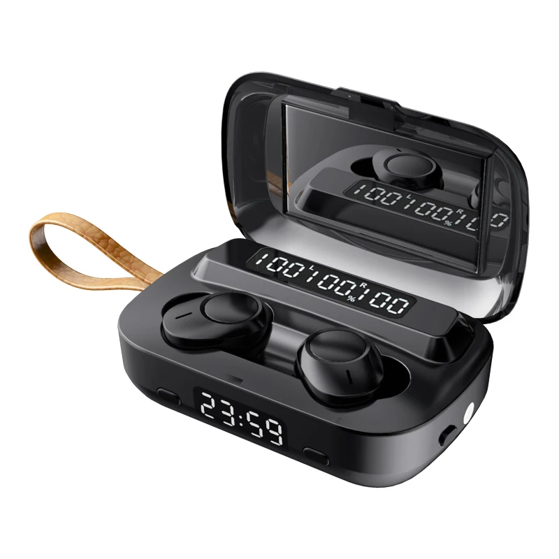 Беспроводные наушники TWS Bluetooth 5 1 2000 мАч для зарядки 9D спортивные