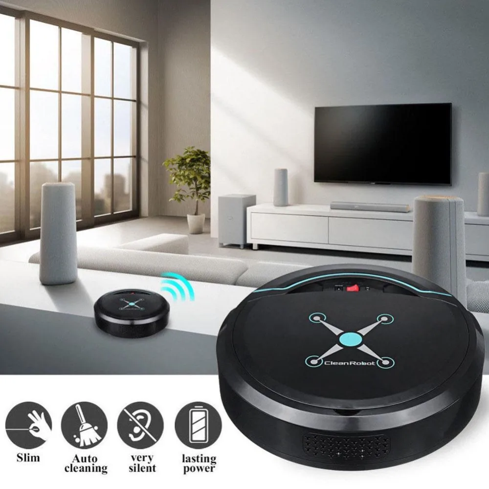 2 ColorHome Auto Cleaner Robot Microfiber Smart Robotic Corners Dust Vacuum Cleaner Floor Cleaner Sweeper Mandatory Mop T9N3
