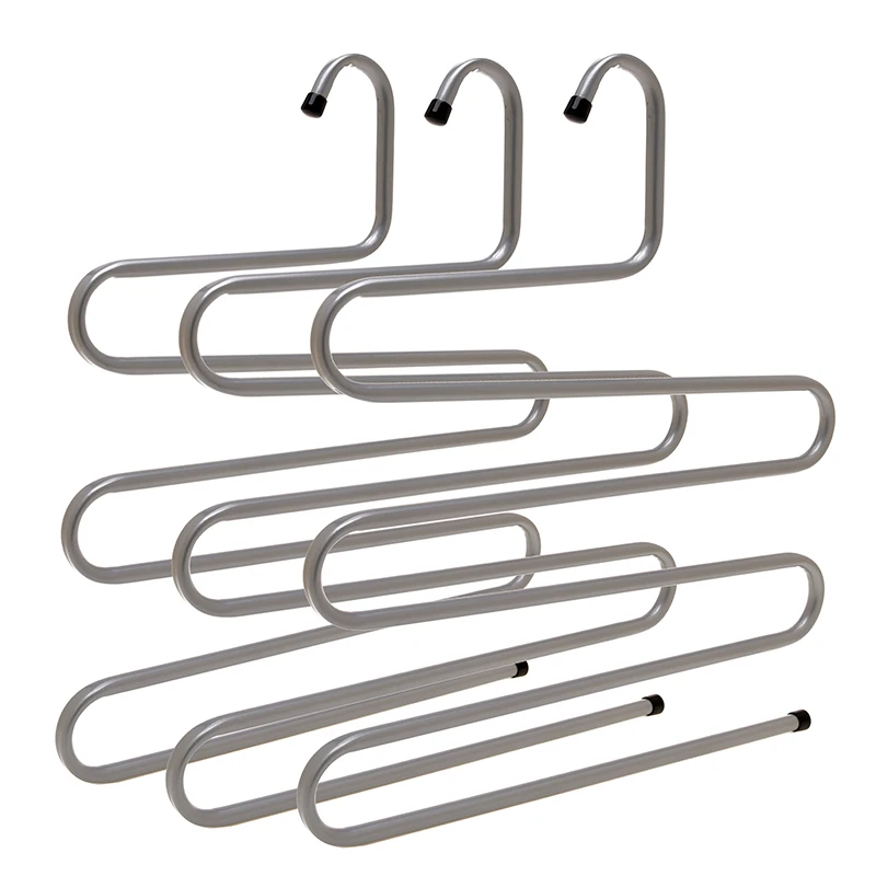 5 layers S Shape MultiFunctional Clothes Hangers Pants Storage Hangers Cloth Rack Multilayer Storage Cloth Hanger
