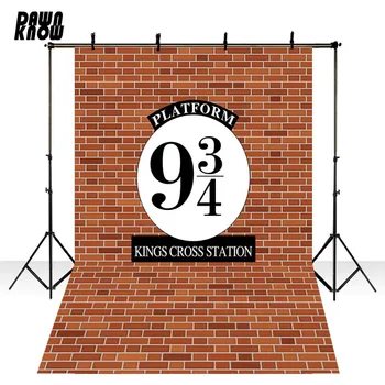 

DAWNKNOW Brick Wall Platform King Cross Station Background Fotografia Wedding Photography Backdrop Photo Shoot Photocall lv1796