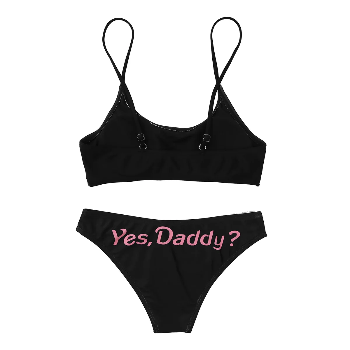 matching bra and panties Womens Bikinis Sexy Lingerie Set Swimsuit Yes Daddy Letter Mini Camisole Bra Tops & Briefs Underwear Woman Anime Cosplay Costume red underwear set