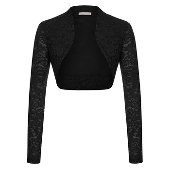 

BP Womens Stretch Cropped Long Sleeve Lace Bolero Shrug Cardigan Tops Short Coat