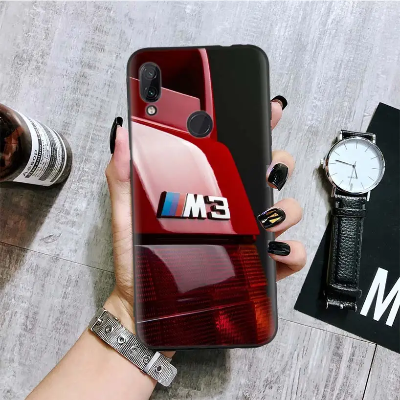Черный чехол для спортивной машины M3 для Xiao mi Red mi Note 8 7 7S 7A 6 S2 GO K20 Pro 6A mi 6X 5X A1 CC 9 8 чехол для телефона