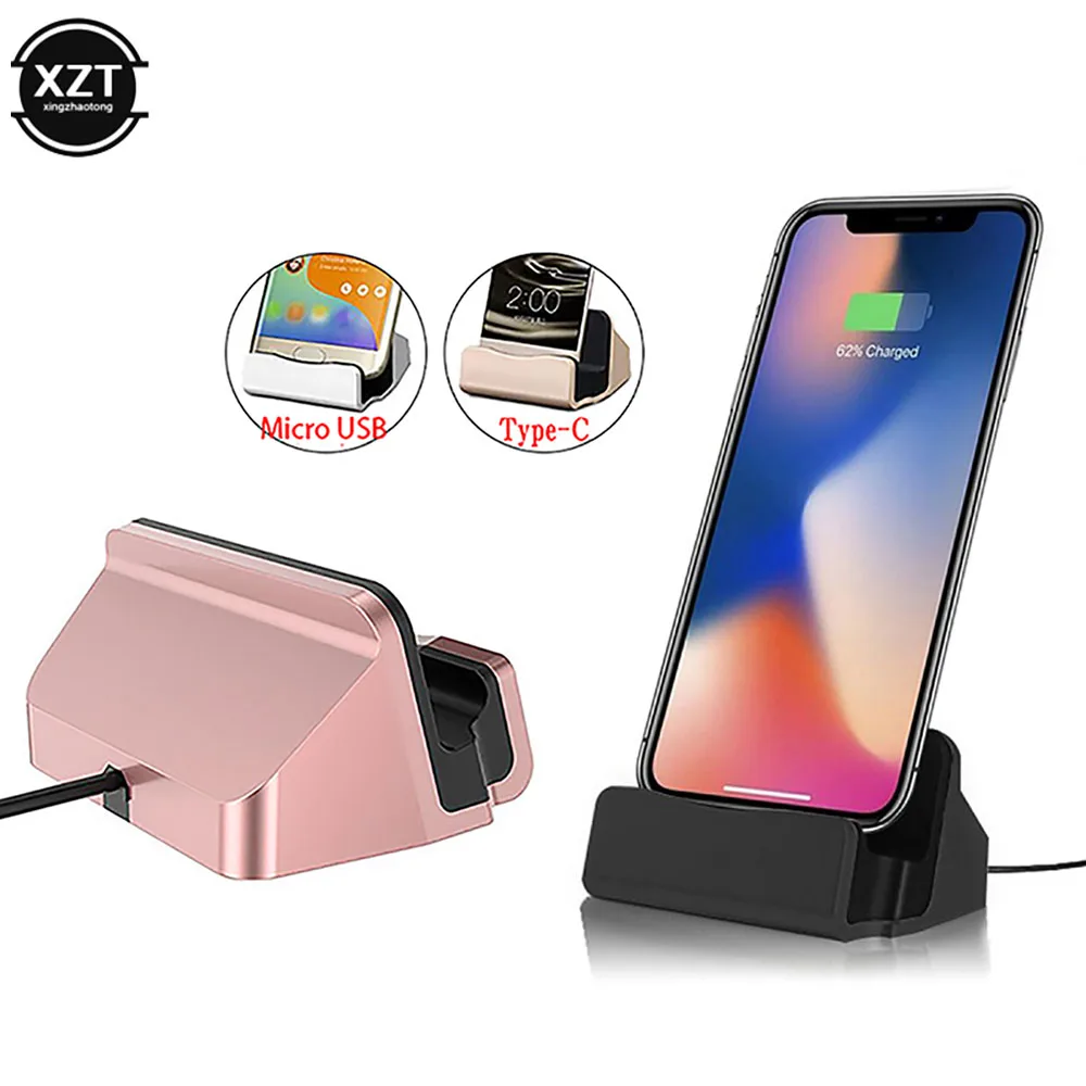 65 watt usb c charger 2-in-1 USB Cable Data Phone Charger Desktop Dock Stand Station Micro USB Charging Type-C for Samsung S8 for Huawei Mate 20 P30 usb c 20w