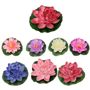 

8Pcs Artificial Simulation Lotus Fake Water Lily Pool Floating Lotus Leaf Flowers Home Garden Wedding Fish Pond Aquarium Decorat