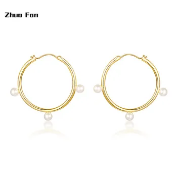

2020 New Original Design Hot earrings copper material glass beads earrings gold female models ins wind jewelry Free package mail