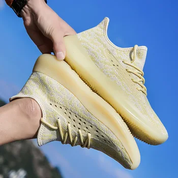 

New Men Coconut Shoes Lightweight Black Running Shoes Male Sneaker Breathable Patchwork Summer Mens Shoes Footwear size 36-44