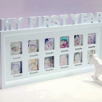 

DIY Combination Photo Frames 0-12 Month Baby MY FIRST YEAR Pictures Display Plastic Photo Frame Kids Growing Memory Gift TUE88