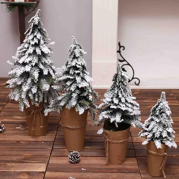 

2020 Christmas Tree Decoration Home Desktop Ornament Xmas Decoration for Mall Window Snow Fir Decor Mini Christmas tree 2019
